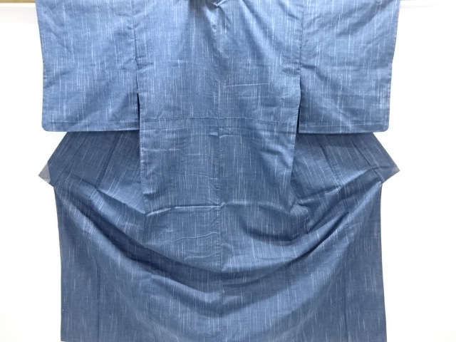 JAPANESE KIMONO / ANTIQUE HITOE KIMONO / SILK / TSUMUGI / WOVEN RAIN STRIPE